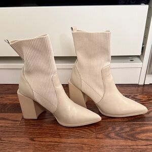 Steve Madden Cream Ankle Boots